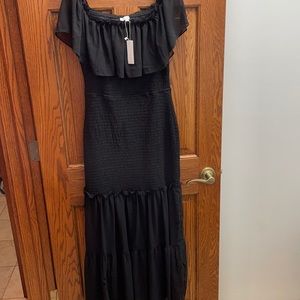 Baltic Born black smocked maxi dress